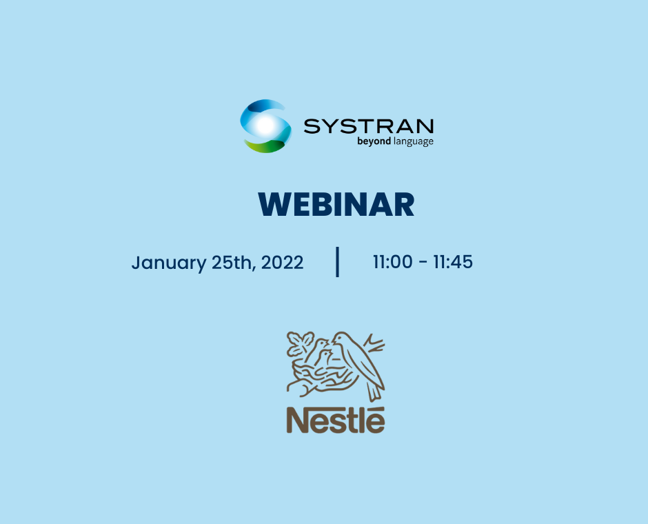 WEBINAIRE SYSTRAN NESTLE